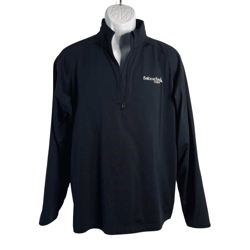 Balboa Bay Club | Womens Black Quarter Zip Performance Pullover Top | Size Large